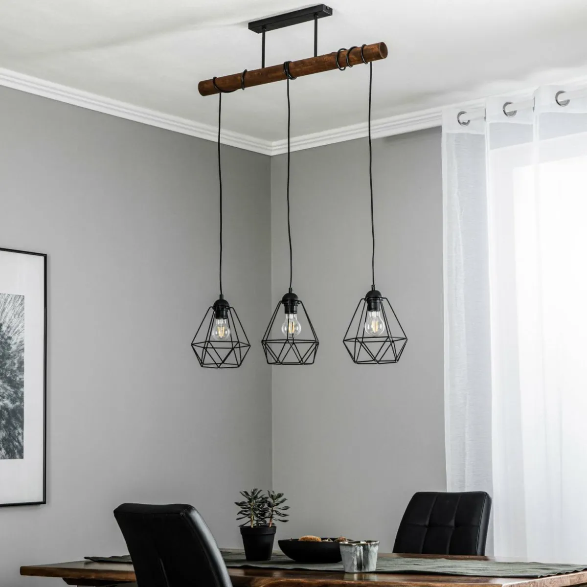 suspension_acero_abatjour_cages__trois_lampes_0.webp Store Eko-Light Suspension Acero abat-jour cages, à trois lampes