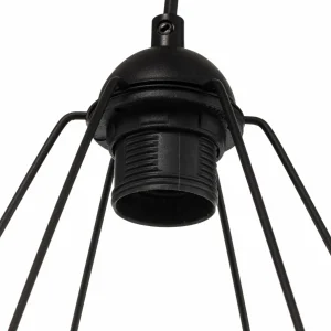 Store Eko-Light Suspension Acero abat-jour cages, à trois lampes