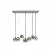 Best Zijlstra Suspension Allessandra à 7 lampes, Ø 18 cm, gris fumé, verre