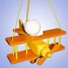 New Waldi-Leuchten GmbH Suspension amusante FLUGZEUG, jaune