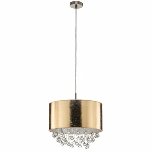 Discount Globo Suspension Amy avec cristaux synthétiques, dorée