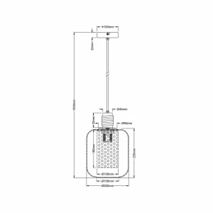 Outlet NOWA GmbH Suspension Ando abat-jour en verre, 1 lampe