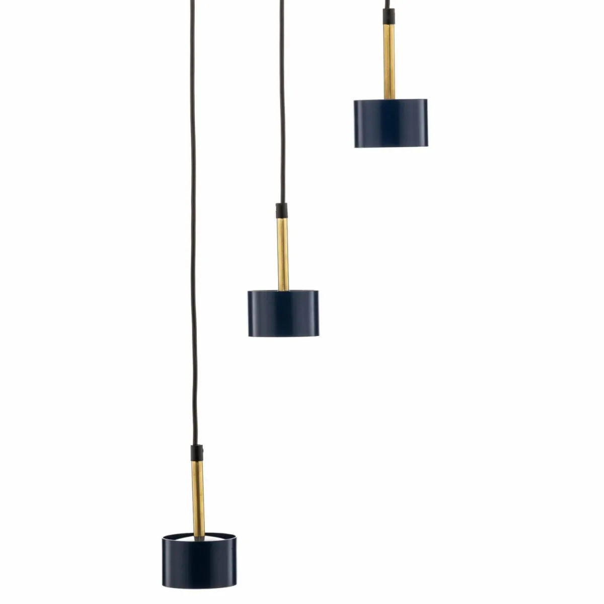 suspension_arena_ronde__trois_lampes_bleudor_2.webp Best Eko-Light Suspension Arena ronde à trois lampes, bleu-doré