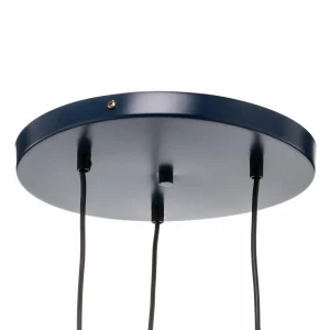Best Eko-Light Suspension Arena ronde à trois lampes, bleu-doré