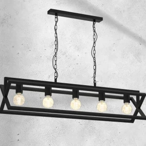 Cheap Eko-Light Suspension Arnold, noire, à 5 lampes