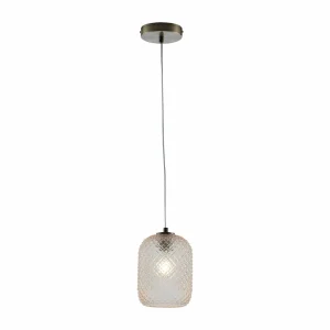 Flash Sale Eco-Light Suspension Ashford S15 abat-jour verre ambre