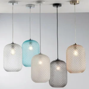 Flash Sale Eco-Light Suspension Ashford S15 abat-jour verre ambre