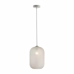 Sale Eco-Light Suspension Ashford S15 abat-jour verre blanc