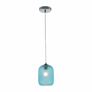 Flash Sale Eco-Light Suspension Ashford S15 abat-jour verre bleu