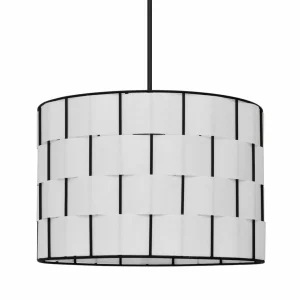 Best Sale HELAM Suspension Atlanta, blanc, Ø 30 cm, textile, E27