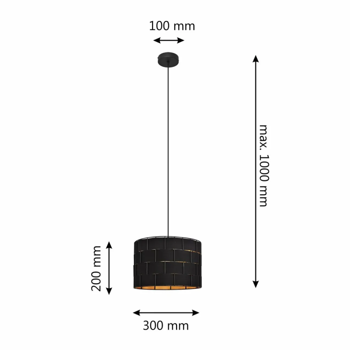 suspension_atlanta_noir___cm_textile_e_2.webp Best Sale HELAM Suspension Atlanta, noir, Ø 30 cm, textile, E27