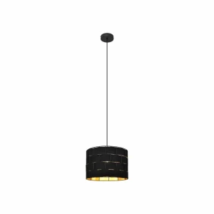 Best Sale HELAM Suspension Atlanta, noir, Ø 30 cm, textile, E27