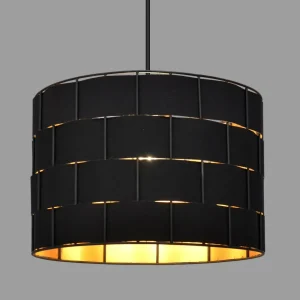 Best Sale HELAM Suspension Atlanta, noir, Ø 30 cm, textile, E27