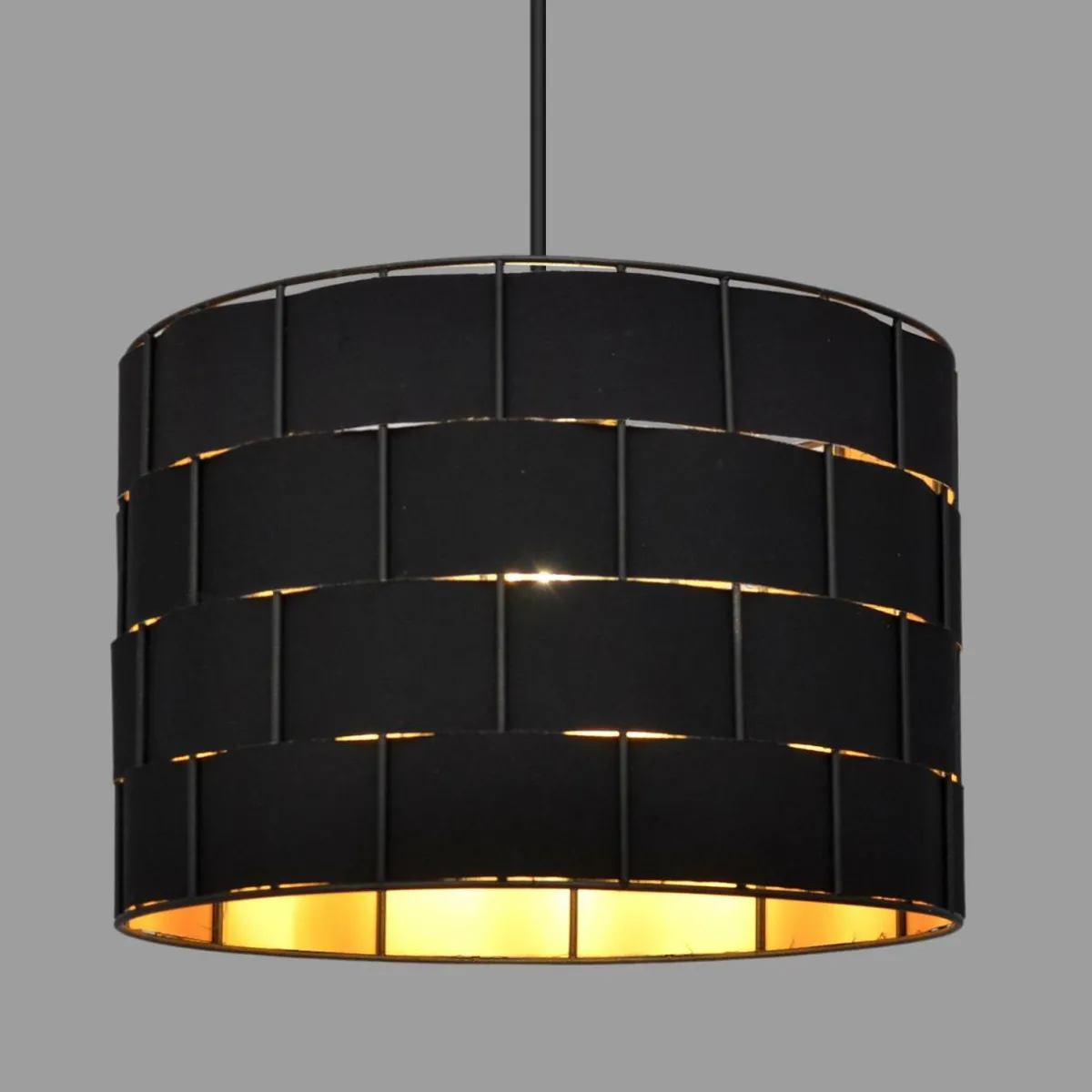 suspension_atlanta_noir___cm_textile_e_5.webp Best Sale HELAM Suspension Atlanta, noir, Ø 30 cm, textile, E27