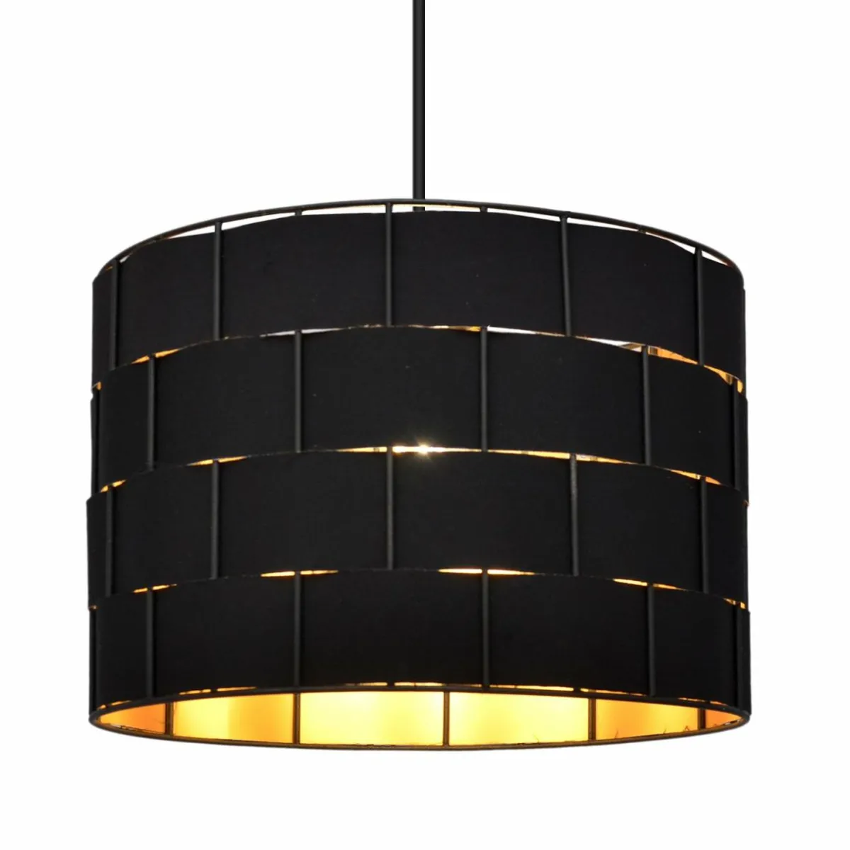 suspension_atlanta_noir___cm_textile_e_6.webp Best Sale HELAM Suspension Atlanta, noir, Ø 30 cm, textile, E27