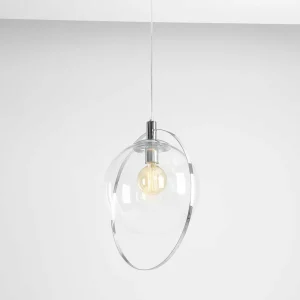 Hot ALDEX Suspension Aura, chrome, métal, verre, transparent, E27