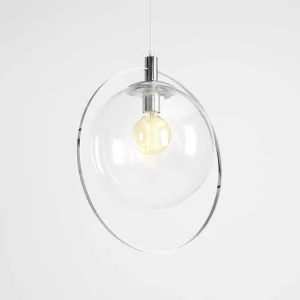 Hot ALDEX Suspension Aura, chrome, métal, verre, transparent, E27