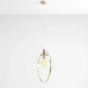 Shop ALDEX Suspension Aura, or, métal, verre, transparent, E27