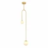 New Avonni Suspension AV-1897-2BSA, 2 sphères verre, dorée