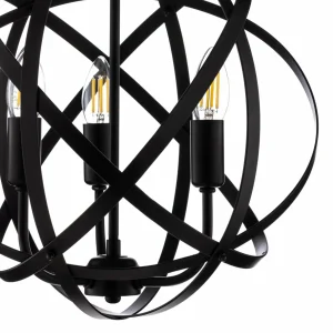 Store Avonni Suspension AV-4183-3BSY noire, à 3 lampes