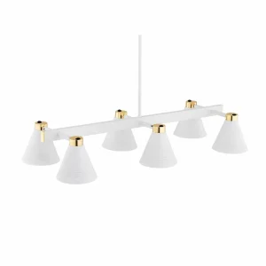 Sale Euluna Suspension Avenidos, à six lampes, blanche