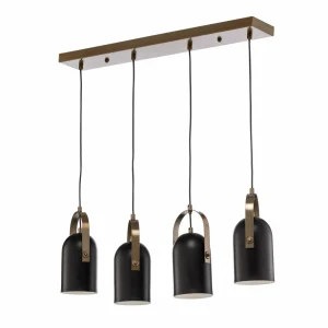 Cheap Avonni Suspension AV-1860-4EY en noir/doré ancien