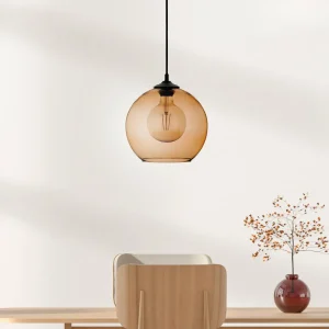 Sale Euluna Suspension Ball Abat-jour en verre ambre Ø 25cm