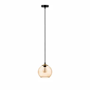 Fashion Solbika Lighting Suspension Ball Abat-jour en verre brun clair Ø 20cm