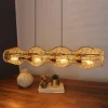 Fashion Eco-Light Suspension Bamboo, naturel, à 4 lampes