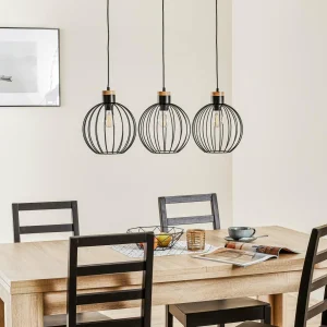 Cheap EMIBIG LIGHTING Suspension Barbado, à 3 lampes, noire