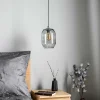 Online Solbika Lighting Suspension Barrel Abat-jour gris fumé soufflé à la bouche