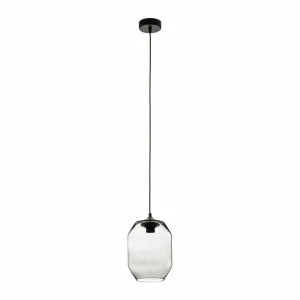 Online Solbika Lighting Suspension Barrel Abat-jour gris fumé soufflé à la bouche