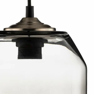 Online Solbika Lighting Suspension Barrel Abat-jour gris fumé soufflé à la bouche