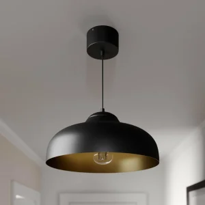 Fashion Luminex Suspension Basca, noire/dorée, à 1 lampe