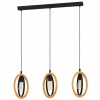 Cheap EGLO Suspension Basildon détails bois 3 lampes linéaire