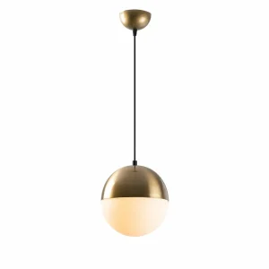 Online Opviq Suspension Bastos 2101, or antique, verre opalin, Ø 20 cm