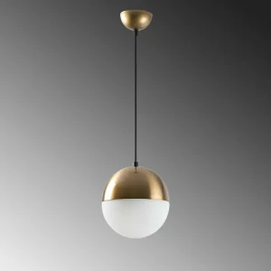 Online Opviq Suspension Bastos 2101, or antique, verre opalin, Ø 20 cm