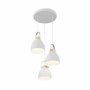 Cheap Lamkur Suspension Bergen à 3 lampes, ronde, blanche