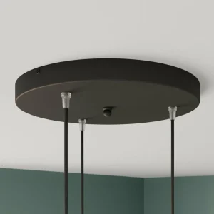 Outlet Lamkur Suspension Bergen à 3 lampes, ronde, graphite