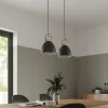 Store Lamkur Suspension Bergen à deux lampes, graphite