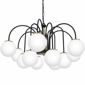 Online Luminex Suspension Berlin à 12 lampes noir/laiton