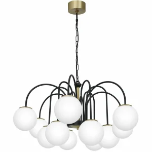 Online Luminex Suspension Berlin à 12 lampes noir/laiton
