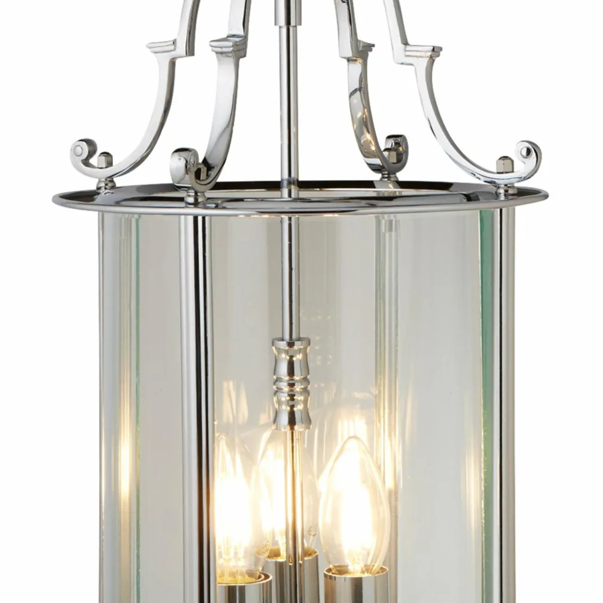 suspension_bevelled_lantern_verre_chrome_1.webp Shop Searchlight Suspension Bevelled Lantern, verre, chromée