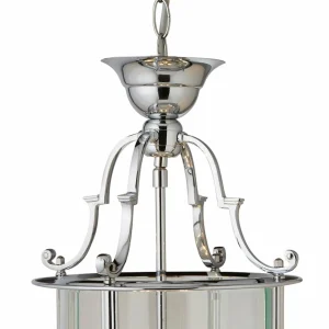 Shop Searchlight Suspension Bevelled Lantern, verre, chromée