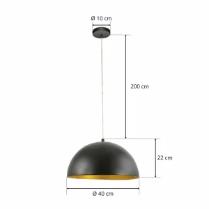 Best Sale Fabas Luce Suspension bicolore Dingle, noir doré