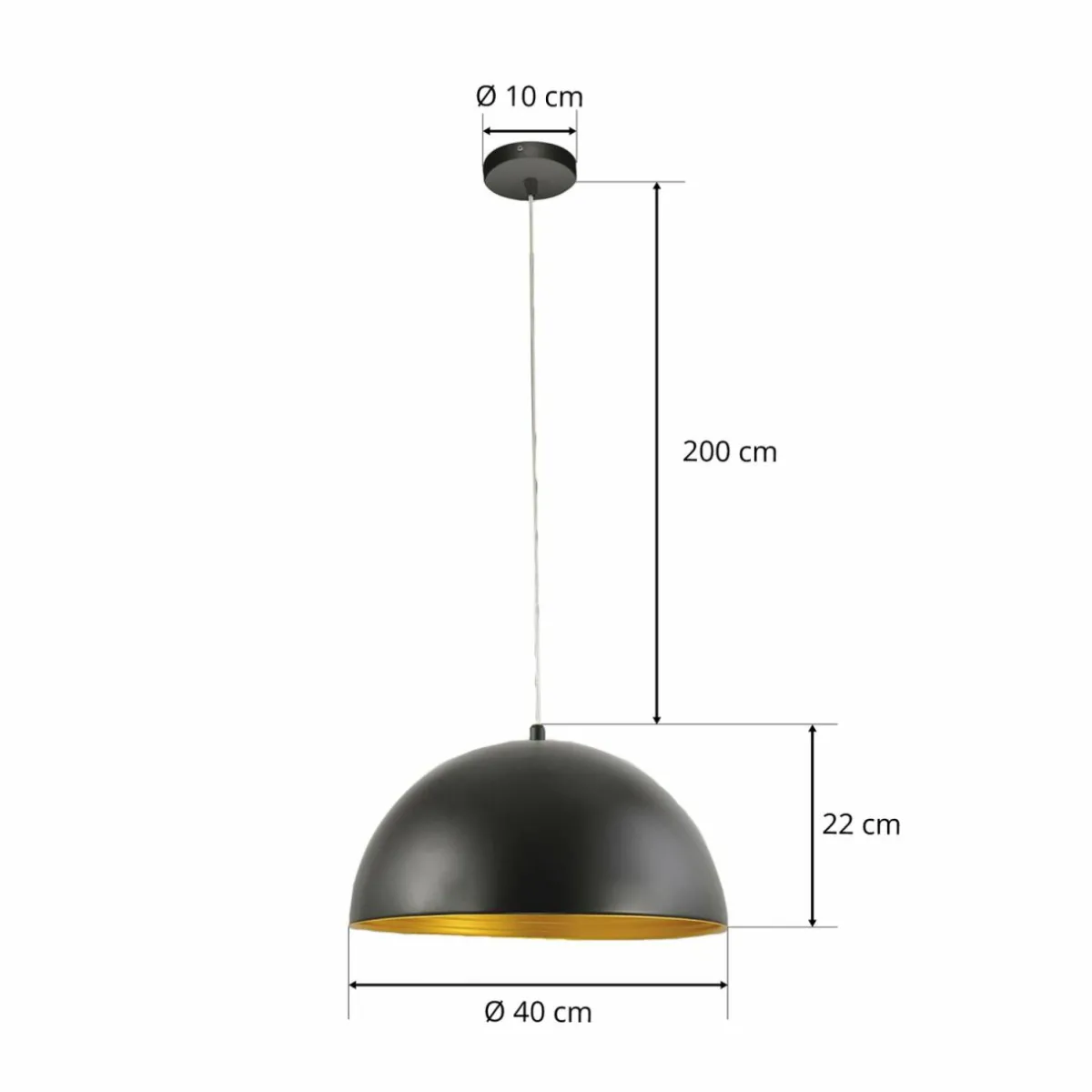 Best Sale Fabas Luce Suspension bicolore Dingle, noir doré