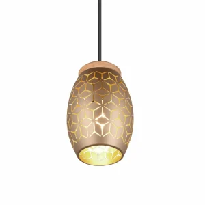 Store Reality Leuchten Suspension Bidar, Ø 15 cm, brun café, métal