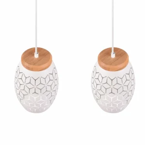 Shop Reality Leuchten Suspension Bidar, longueur 71 cm, blanc mat, 3 lampes, métal