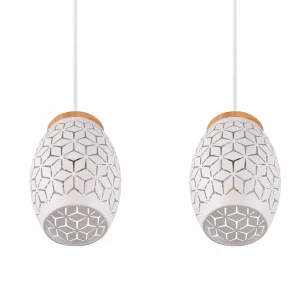 Shop Reality Leuchten Suspension Bidar, longueur 71 cm, blanc mat, 3 lampes, métal
