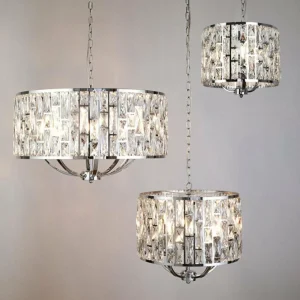 Best Searchlight Suspension Bijou, abat-jour à cristaux, Ø 38 cm
